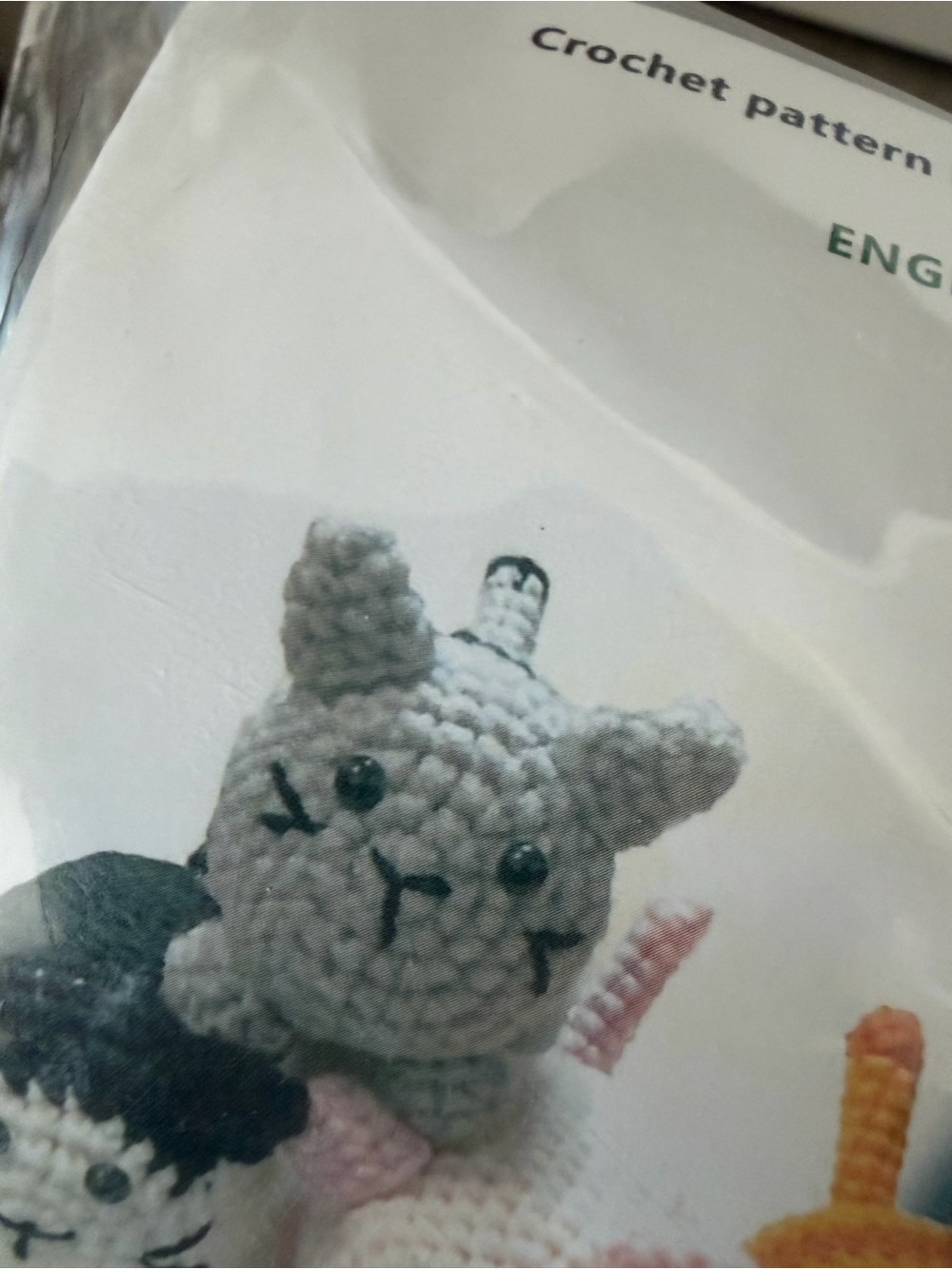 Plush Crochet Cat Kit - Light Gray